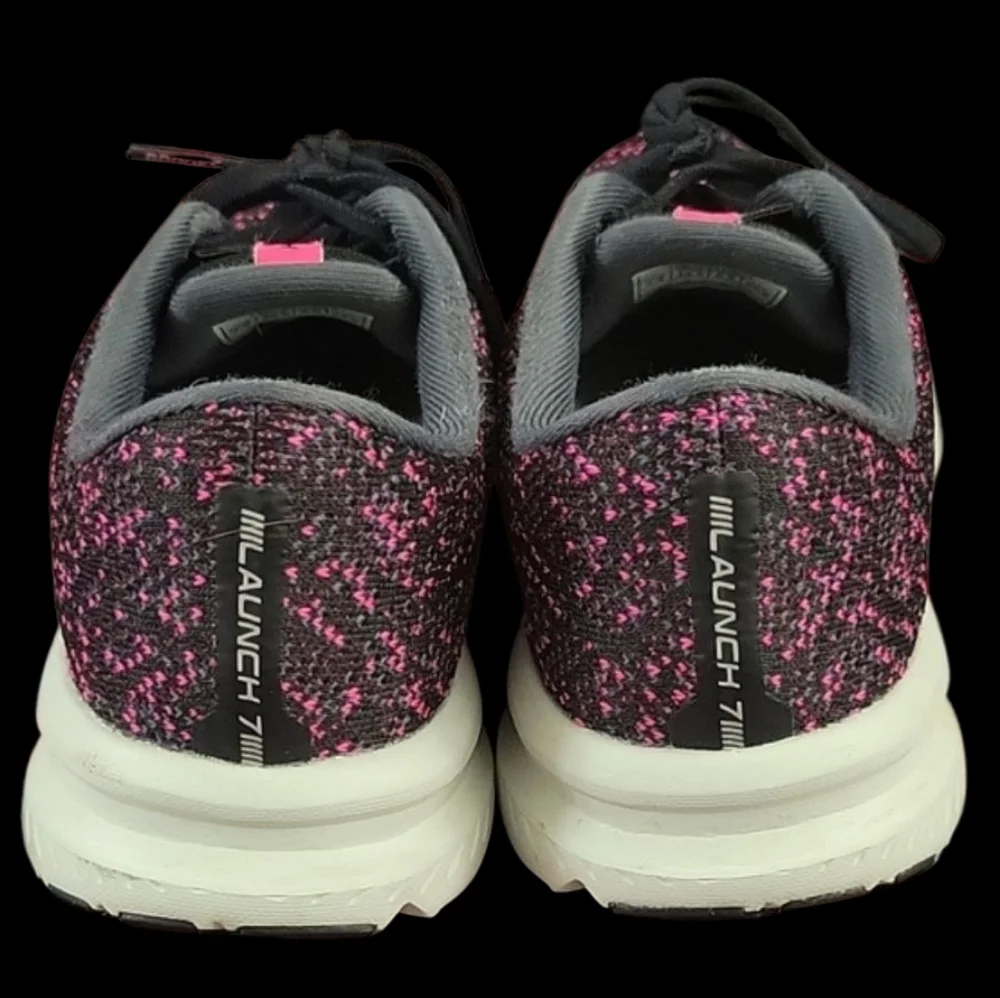 Brooks Launch 7 Women's Black and Pink Running Shoes - Picture 2 of 9